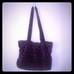 VINTAGE Betsey Johnson leopard velvet tote